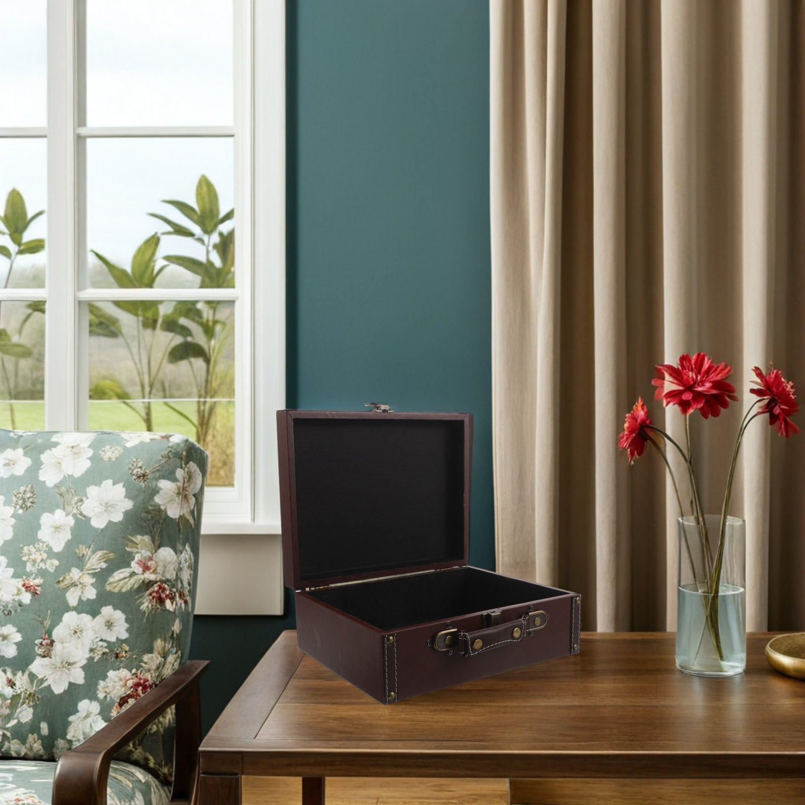 Retro Vintage Trunk Suitcase - Деревянный ретро-ящик для хранения, винтажный портативный