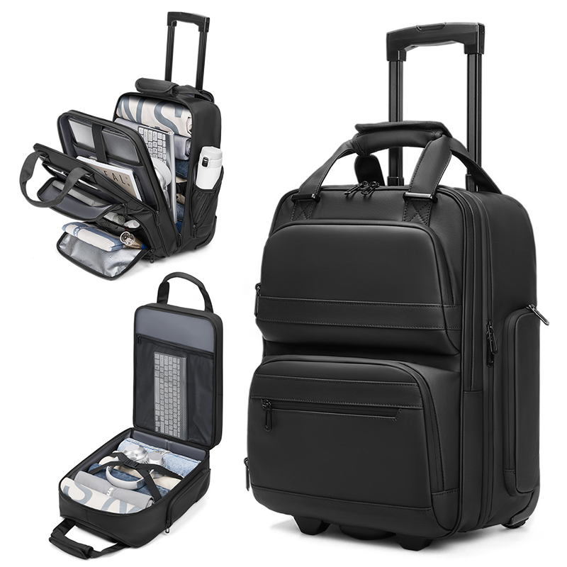 Foldable Rolling Luggage Bag - Дорожные рюкзаки-тележки для мужчин, водонепроницаемые рюкзаки