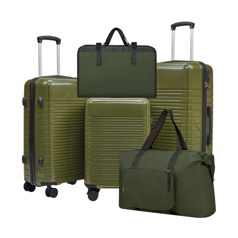 Spinner Wheel Rolling Suitcase 20 Inch - Набор из 5 предметов: жесткий чемодан