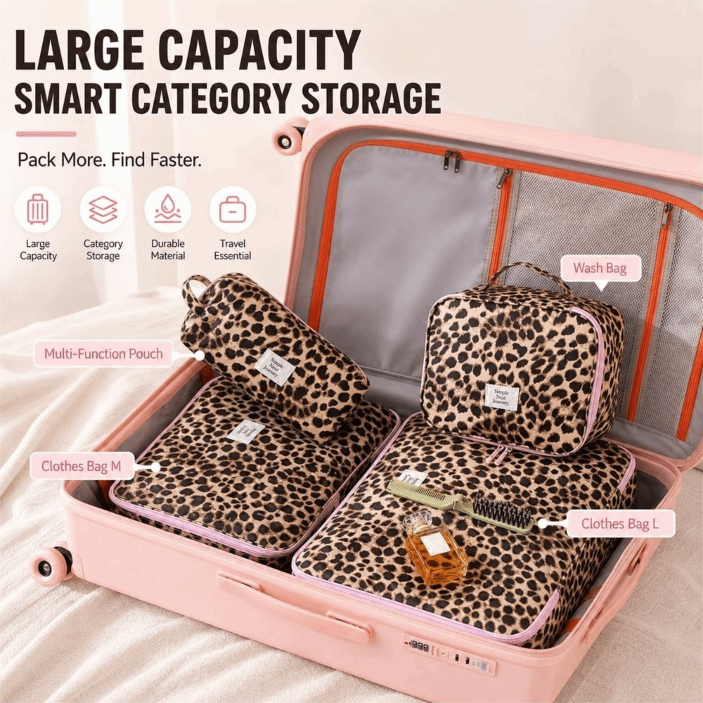 Cosmetic Bags - Водонепроницаемая косметичка с леопардовым принтом, портативная,