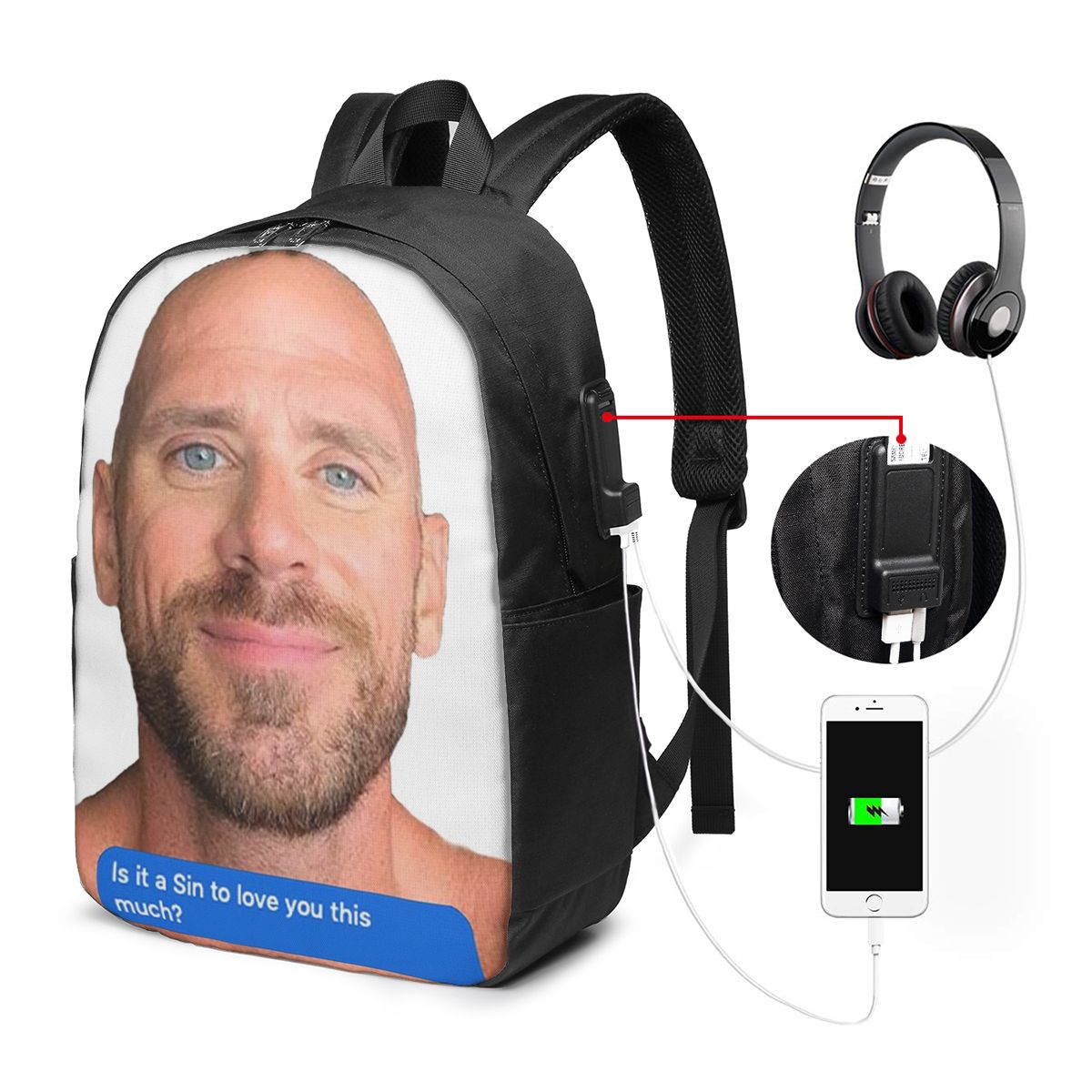 Рюкзак Johnny Sins Flirty Text – обзор и цена Travel Bags