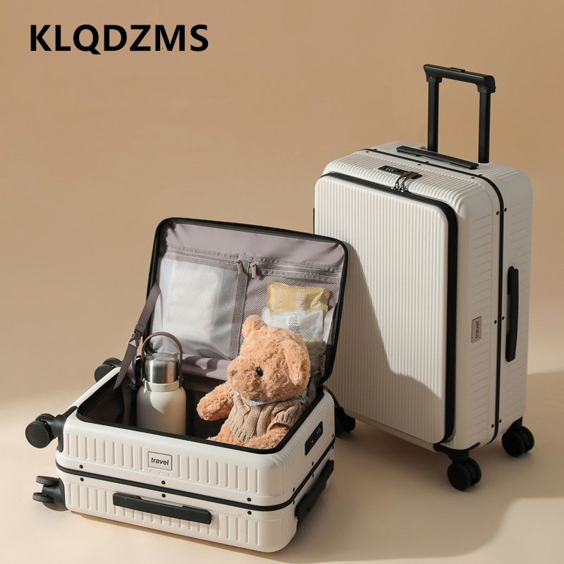 Чемодан на колесиках KLQDZMS 2 – обзор и цена Front Opening Laptop Luggage 24 Inch