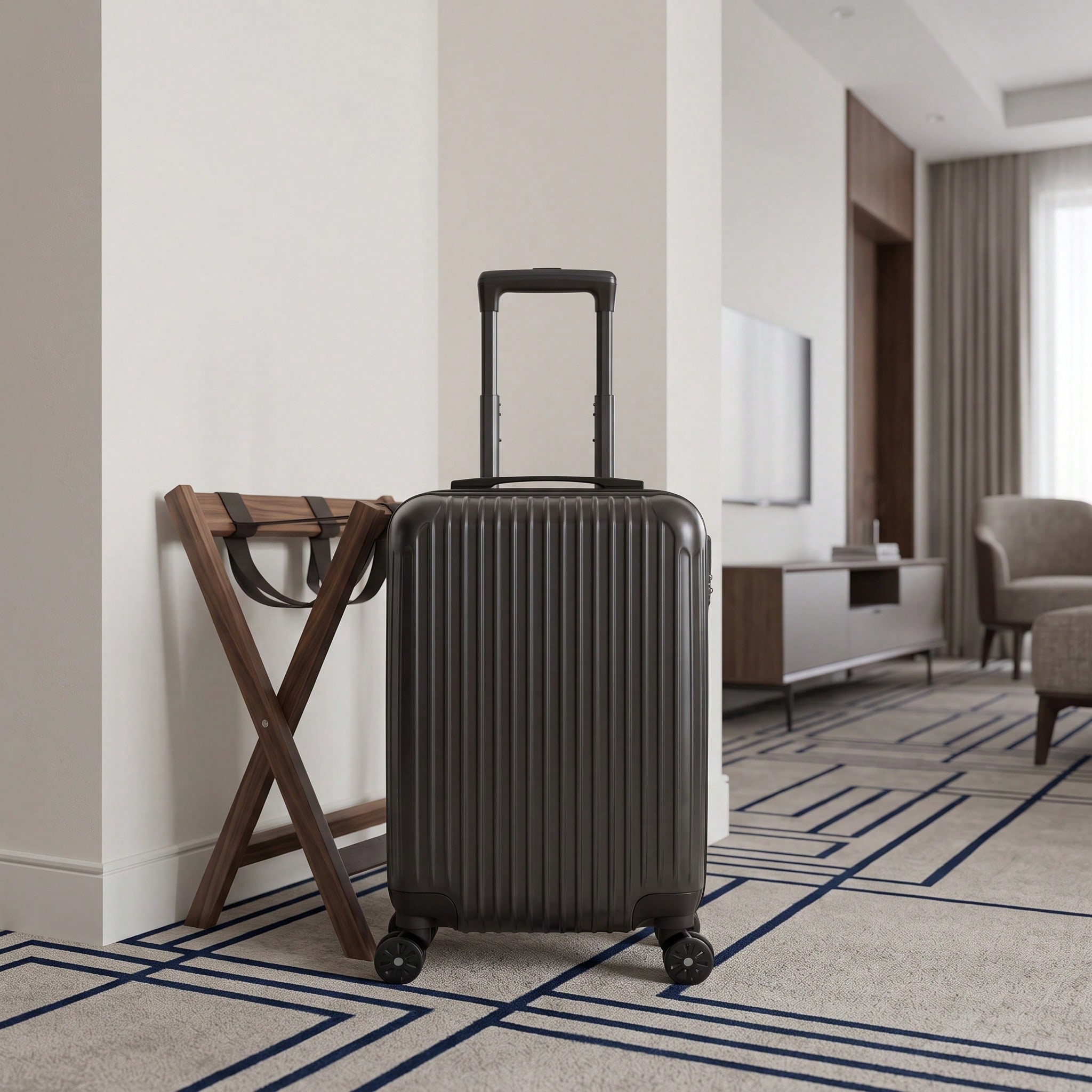 Жесткий дорожный чемодан из АБ – обзор и цена Spinner Wheel Rolling Suitcase 20 Inch